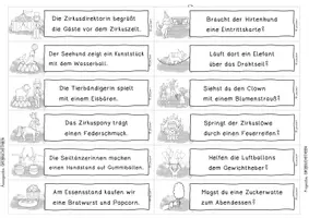 Vorschau - Arbeitsblätter - ZIRKUS - Schüttelsätze in 6 Varianten - für Schleichdiktat, Satz der Woche, RS und Grammatikübungen - zusammengesetzte Nomen - Seite 1