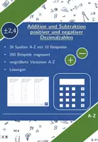 Vorschau - Arbeitsblätter - Addition und Subtraktion positiver und negativer Dezimalzahlen | Mathematik | 26 Spalten - Deckblatt