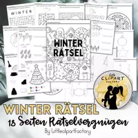 Vorschau - Arbeitsblätter - Winter Rätselblock für die erste Klasse/Vorschule - Seite 1