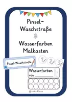Vorschau - Arbeitsblätter - Pinsel-Waschstraße & Vorlage Wasserfarben Malkasten - Deckblatt
