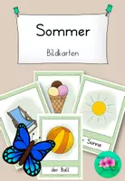 Vorschau - Bildkarten - Sommer Bildkarten- Wortschatz erweitern - Deckblatt