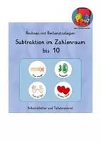 Vorschau - Arbeitsblätter - Rechenstrategien Subtraktion bis 10 mit Rechenhilfen - Deckblatt