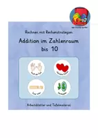 Vorschau - Arbeitsblätter - Rechenstrategien Addition bis 10 mit Rechenhilfen - Deckblatt