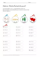 Vorschau - Arbeitsblätter - Rechenstrategien Addition bis 10 mit Rechenhilfen - Seite 1