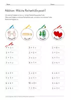 Vorschau - Arbeitsblätter - Rechenstrategien Addition bis 10 mit Rechenhilfen - Seite 2