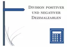 Vorschau - Arbeitsblätter - Division positiver und negativer Dezimalzahlen | Mathematik | 26 Spalten - Seite 1