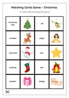 Vorschau - Mal- und Bastelvorlagen - CHRISTMAS / Matching Pairs Game / English / ESL - Seite 1