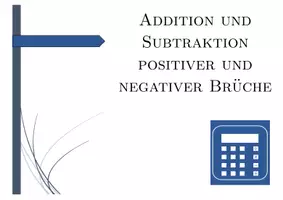 Vorschau - Arbeitsblätter - Addition und Subtraktion positiver und negativer Brüche | Mathematik | 26 Spalten - Seite 1