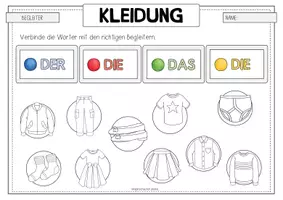 Vorschau - Arbeitsblätter - KLEIDUNG Artikelübung - Seite 2