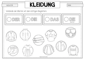 Vorschau - Arbeitsblätter - KLEIDUNG Artikelübung - Seite 3