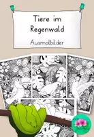 Vorschau - Mal- und Bastelvorlagen - Regenwald - tolle Ausmalbilder - Deckblatt