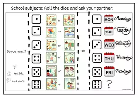 Vorschau - Präsentationen/Tafelbilder - School subjects and timetable: word cards and worksheets - Seite 3