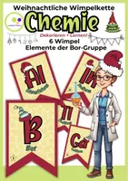 Vorschau - Poster - Elemente Bor-Gruppe | Weihnachtliche Wimpelkette farbig - Seite 1
