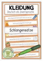 Vorschau - Fördermaterial/Inklusion - KLEIDUNG Schlangensätze - Deckblatt