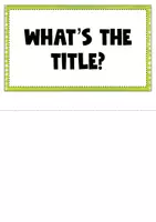 Vista previa - Juegos / Gamificación - Reading Comprehension BOOKLET - What's the title? - página 3