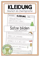 Vorschau - Arbeitsblätter - KLEIDUNG Sätze bilden - Deckblatt