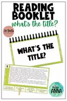 Vista previa - Juegos / Gamificación - Reading Comprehension BOOKLET - What's the title? - Portada