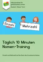 Vorschau - Arbeitsblätter - Täglich 10 Minuten Nomen-Training (Einzahl und Mehrzahl auf Basis des Grundwortschatzes) - Deckblatt