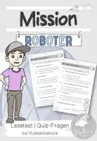 Vorschau - Arbeitsblätter - "Mission Roboter" Quiz-Fragen zur Lektüre als Test - Deckblatt