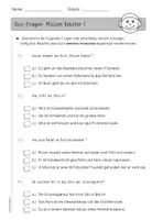 Vorschau - Arbeitsblätter - "Mission Roboter" Quiz-Fragen zur Lektüre als Test - Seite 1