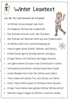 Vorschau - Arbeitsblätter - WINTER / Lesetext - Seite 1