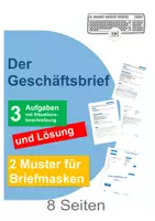 Vorschau - Arbeitsblätter - Geschäftsbrief nach DIN - Deckblatt