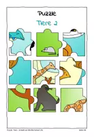 Vorschau - Mal- und Bastelvorlagen - Puzzle: Tiere - Seite 2