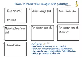 Vorschau - Arbeitsblätter - Präsentationsfolien gestalten und animieren - Deckblatt