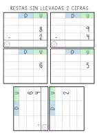 Vista previa - Refuerzo / NEE / Materiales de apoyo - Tarjetas autocorrectivas de restas Montessori sin llevadas - página 3