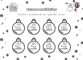 Vista previa - Hojas de trabajo - OPERACIONES MATEMÁTICAS NAVIDEÑAS - página 3
