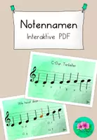 Vorschau - Interaktives Material - Notennamen - interactive PDF - Deckblatt