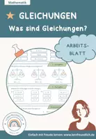 Vorschau - Arbeitsblätter - Materialpaket: Einführung in Gleichungen und Gleichungen lösen (Äquivalenzumformungen) - Seite 1