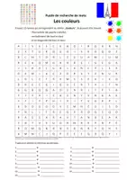 Vorschau - Interaktives Material - Wortsuchrätsel Französisch: Couleurs / Farben (mit Lösung) - Deckblatt