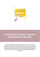 Vorschau - Arbeitsblätter - Aus Sachlichkeit wird Meinung – Argumente kommentargerecht umformulieren! - Deckblatt