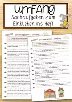 Vorschau - Anderer Materialtyp - Umfang – Sachaufgaben zum Einkleben ins Heft - Deckblatt