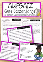 Vorschau - Anderer Materialtyp - Aufsatz – Gute Satzanfänge (12 Karteien & passende Kopiervorlagen) - Deckblatt