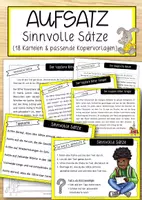 Vorschau - Anderer Materialtyp - Aufsatz – Sinnvolle Sätze (18 Karteien & passende Kopiervorlagen) - Deckblatt