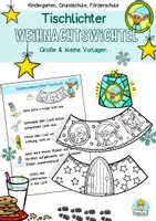 Vorschau - Unterrichtsreihen - Windlichter Weihnachtswichtel Bastelvorlage Tischlichter Weihnachten Lichter - Deckblatt