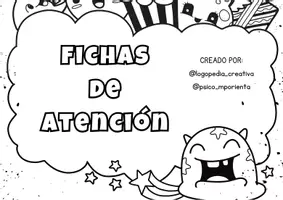 Vista previa - Hojas de trabajo - FICHAS DE ATENCIÓN DIVERTIDAS - Portada