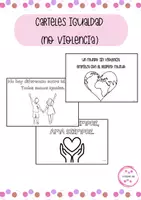Vista previa - Manualidades / Dibujos para colorear - Pack de Carteles para Igualdad (No Violencia) - 14 Modelos - Portada