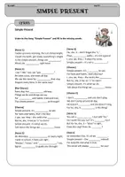 Vorschau - Arbeitsblätter - Simple Present & Simple Past Bundle – Englisch Grammatik Songs Klasse 5-7 | Lernlieder Paket - Seite 3