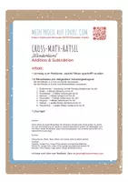 Vorschau - Arbeitsblätter - CROSS-MATH Rätsel "Wintertiere" Addition & Subtraktion - Seite 1
