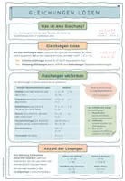 Vorschau - Merkblätter - MERKBLATT – Gleichungen lösen, Äquivalenzumformungen - Seite 1