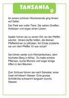Vorschau - Text - Lesetext Tansania - Deckblatt