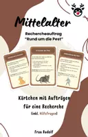 Vorschau - Bildkarten - Geschichte Kärtchen Rund um die Pest Recherche - Deckblatt