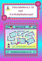 förhandsvisning - Multiplikationsspel 2-10:ans tabeller - försättsblad