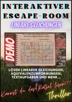 Vorschau - Spiele - DEMO- Gleichungen lösen - Interaktiver Escape-Room - Deckblatt