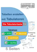 Vorschau - Arbeitsblätter - Tabellen mit Tabulatoren erstellen - Deckblatt