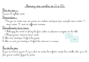 Aperçu - Jeux - Mémory des nombres - Page de couverture