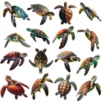Aperçu - Matériel pour travaux manuels / dessin - Tortues de Mer SVG EPS PNG JPG PDF, 16 Animal Marin 300 DPI - Page 3
